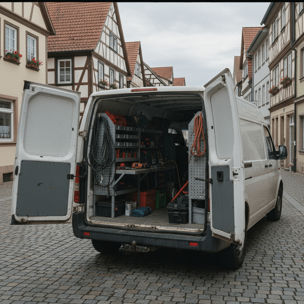 Servicefahrzeug im Einsatz vor Ort
