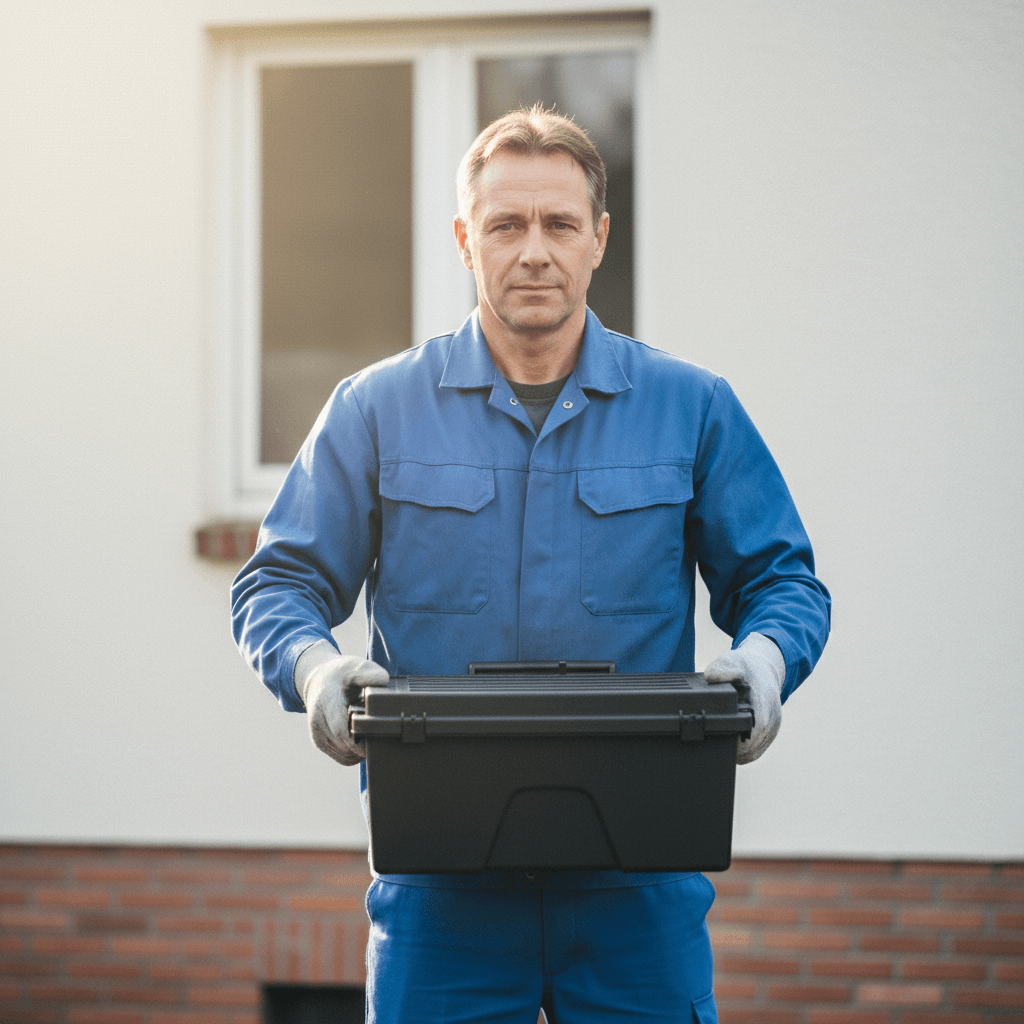 Erfahrener Kammerjäger bei der Arbeit vor Ort